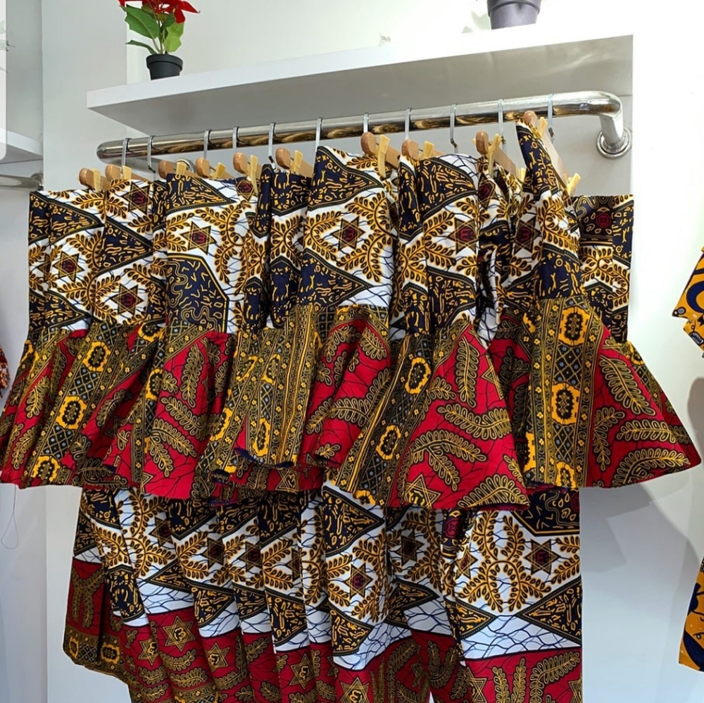 African print midi dress